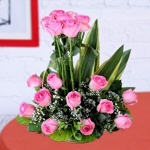 Pink Rosed Basket